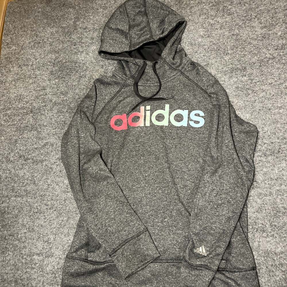 ADIDAS Women's CLIMAWARM ULTIMATE HOODIE Gray Colorful L